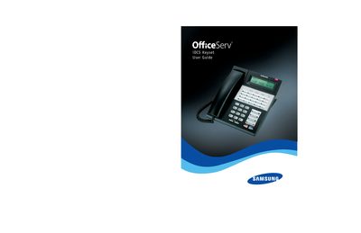 Samsung OfficeServ iDCS Keyset User Guide - cover page