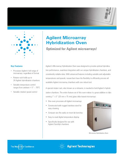 Agilent G2545A Microarray Hybridization Oven Product Leaflet - cover page