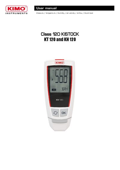 KISTOCK KT 120 and KH 120 Datalogger User Manual - cover page