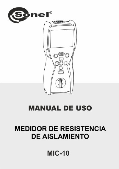 SONEL MIC-10 Insulation Resistance Meter User Manual - cover page
