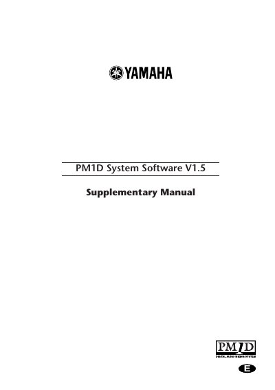 Yamaha PM1D System Software V1.5 Supplementary Manual