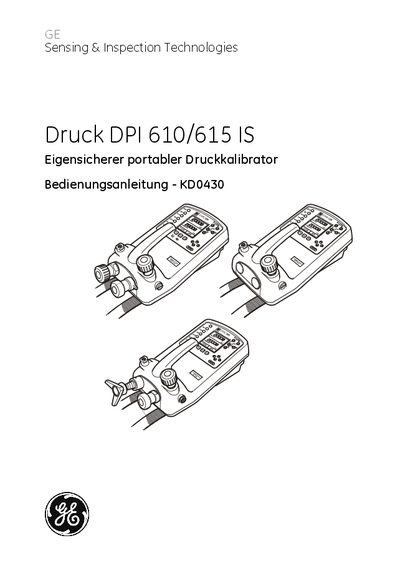 Druck DPI 610/615 IS Portable Pressure Calibrator User Manual