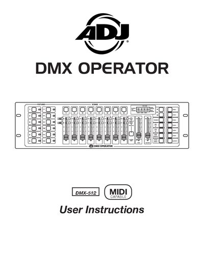 ADJ DMX Operator User Manual - cover page