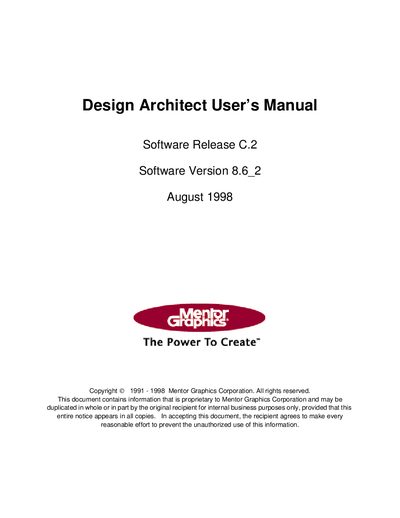 Mentor Graphics Design Architect User Manual - cover page