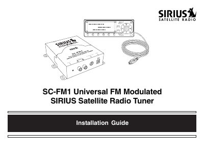 SIRIUS SC-FM1 Universal FM Modulated Satellite Radio Tuner Installation Guide - cover page