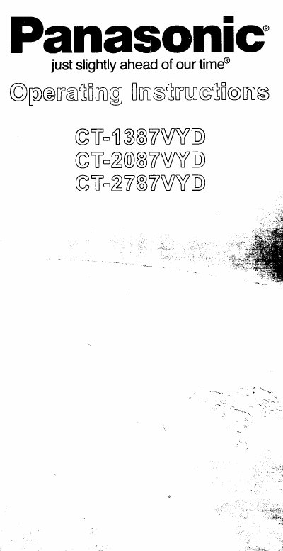 Panasonic CT-1387VYD/CT-2087VYD/CT-2787VYD Operating Instructions - cover page