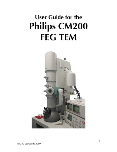 Philips CM200 TEM User Guide - cover page