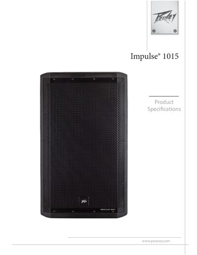 Peavey Impulse 1015 Product Specifications - cover page