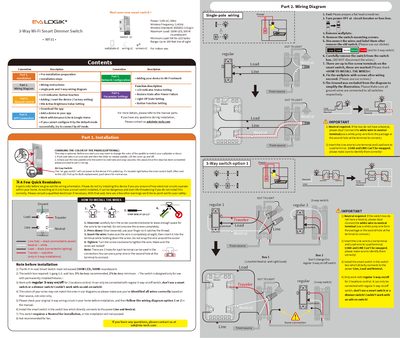 Nie-Tech WF31 3-Way Wi-Fi Smart Dimmer Switch User Manual
