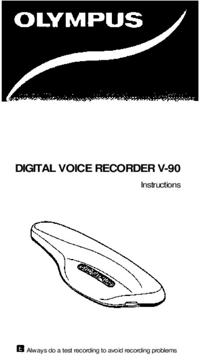 Olympus V-90 Digital Voice Recorder User Manual