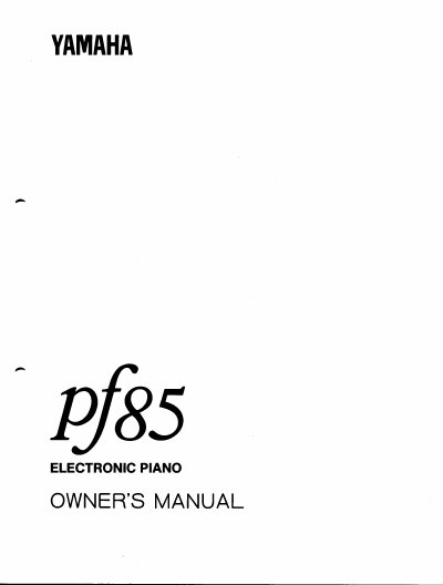 Yamaha PF85 Electronic Piano Owner's Manual - cover page