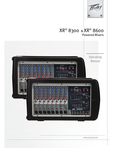 Peavey XR 8300 & XR 8600 Powered Mixers Operating Manual - cover page