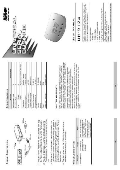 ATEN UH-9124 USB Hub User Manual - cover page