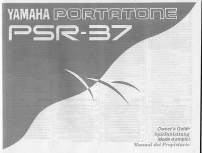 Yamaha PSR-37 PortaTone Owner's Guide