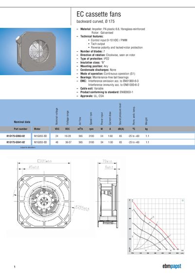 EC Cassette Fan Product Leaflet - cover page