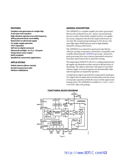 Analog Devices ADXRS622 Datasheet - cover page
