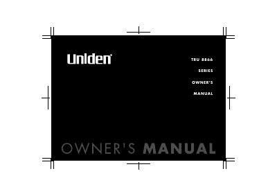 Uniden TRU 8866 Series Owner's Manual - cover page