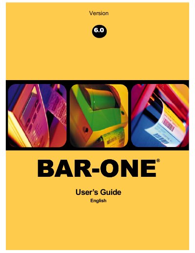 BAR-ONE User's Guide Version 6.0 - cover page