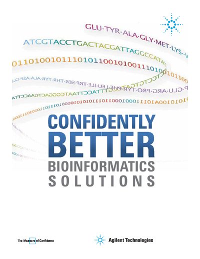 Agilent GeneSpring Bioinformatics Solutions Product Leaflet - cover page