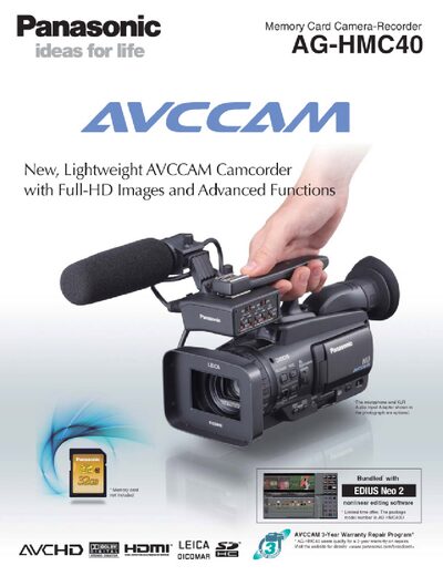 Panasonic AG-HMC40 Camcorder User Manual