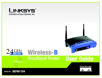 Linksys BEFW11S4 User Guide - cover page