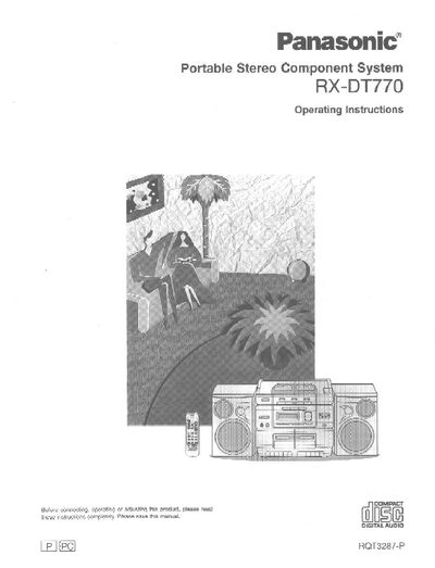Panasonic RX-DT770 Portable Stereo Component System Operating Instructions - cover page