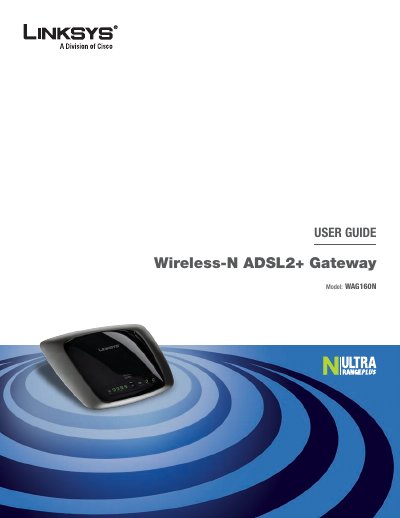 Linksys WAG160N Wireless-N ADSL2+ Gateway User Guide - cover page