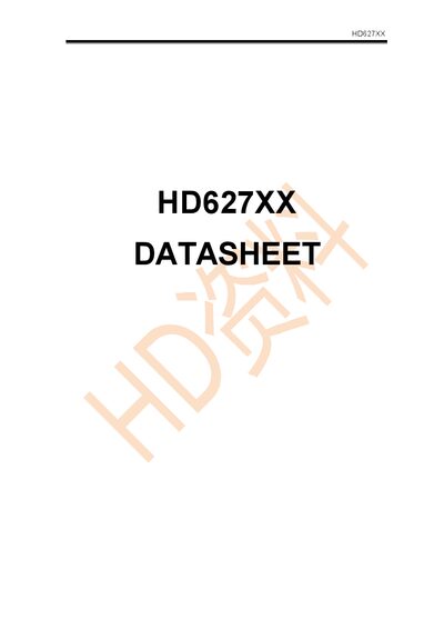 HD HD627XX Microcontroller Datasheet - cover page