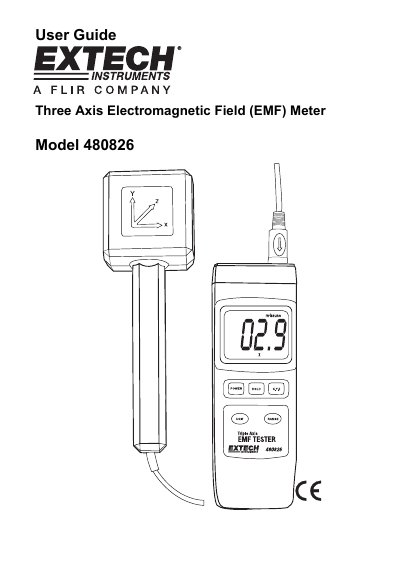Extech Model 480826 Three Axis Electromagnetic Field Meter User Guide - cover page