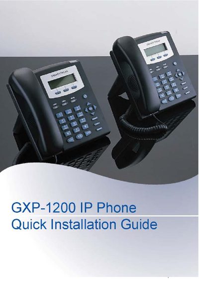 Grandstream GXP-1200 IP Phone Quick Installation Guide - cover page