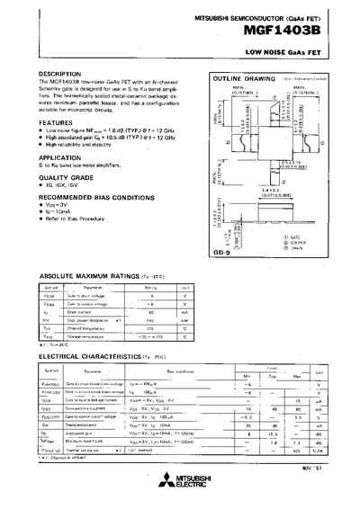 Mitsubishi MGF1403B Datasheet - cover page
