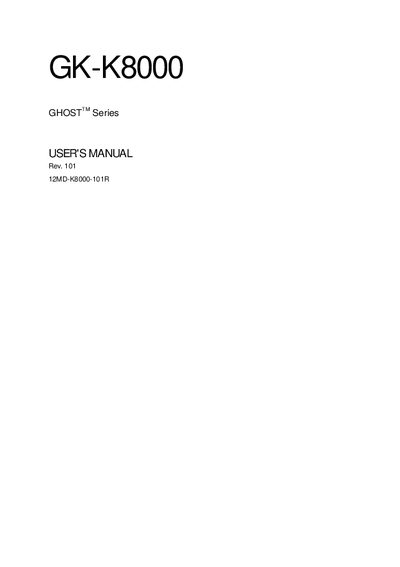 Gigabyte GK-K8000 Mechanical Gaming Keyboard User Manual - cover page