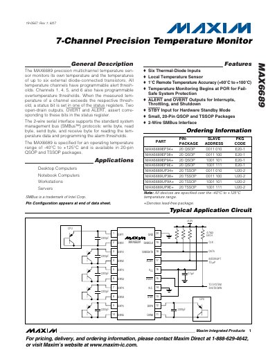 MAXIM MAX6698 Manual - cover page