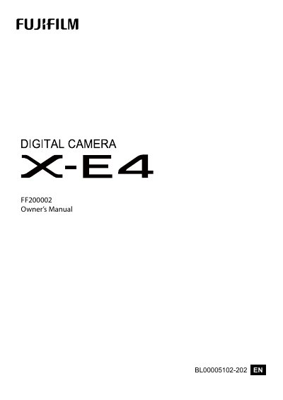 Fujifilm X-T30 Digital Camera Owner's Manual