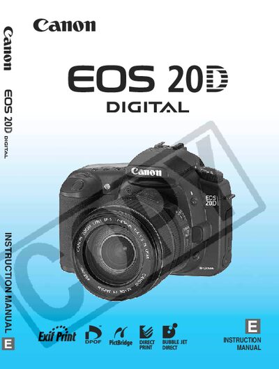 Canon EOS 20D Instruction Manual - cover page