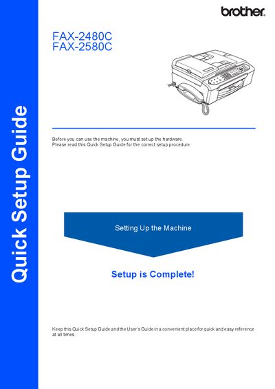 Brother FAX-2480C/2580C Quick Setup Guide - cover page