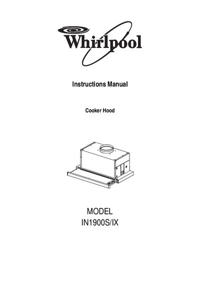Whirlpool IN1900S/IX Cooker Hood Instructions Manual - cover page