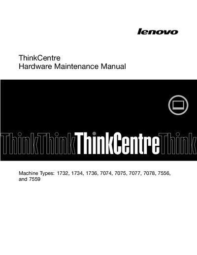 Lenovo ThinkCentre Hardware Maintenance Manual - cover page