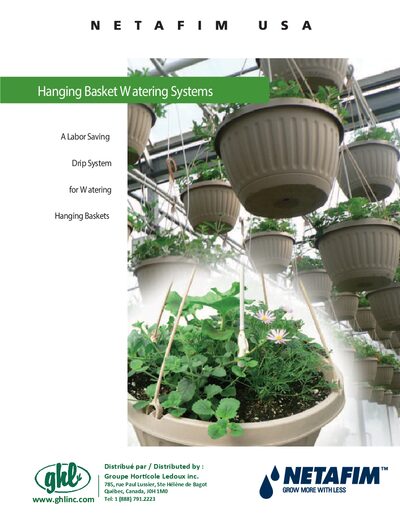 Netafim USA SlimLine EZ Close™ Hanging Basket Drip System Product Leaflet - cover page