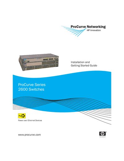 HP ProCurve Series 2600 Switches Installation and Getting Started Guide - cover page
