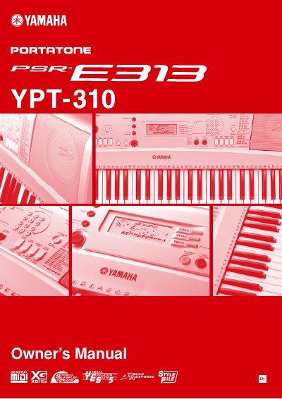 Yamaha YPT-310 Portable Keyboard Owner's Manual - cover page