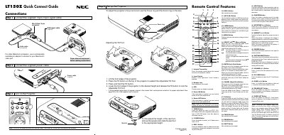 NEC LT150Z Projector Quick Connect Guide