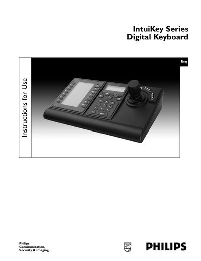 Philips IntuiKey Series Digital Keyboard User Manual - cover page