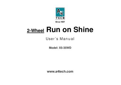 A4Tech X5-35WD Mouse User Manual - cover page