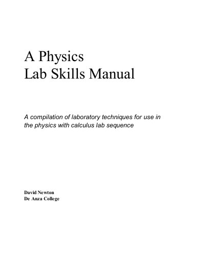 A Physics Lab Skills Manual - cover page
