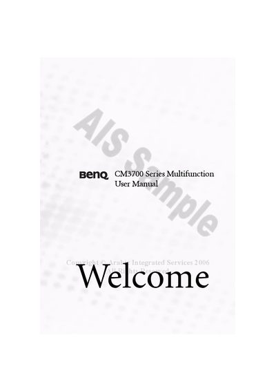 BenQ CM3700 Multifunction Printer User Manual - cover page
