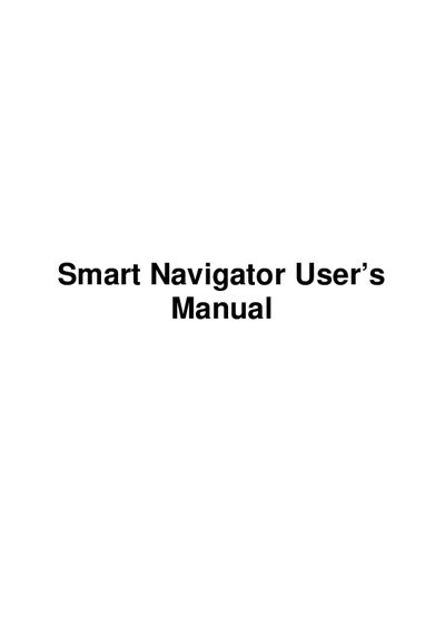 Pharos Smart Navigator User Manual - cover page