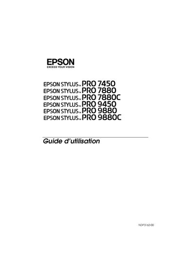 Epson Stylus Pro 7450/7880/7880C/9450/9880/9880C User Manual - cover page