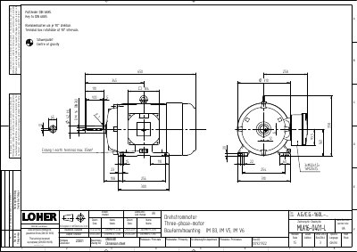 Loher AG/EG-160L Three-Phase Motor Technical Data Sheet - cover page