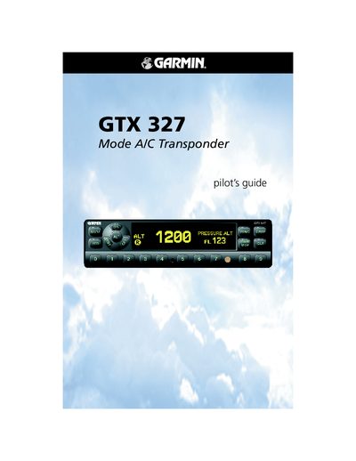 Garmin GTX 327 Mode A/C Transponder User Manual - cover page